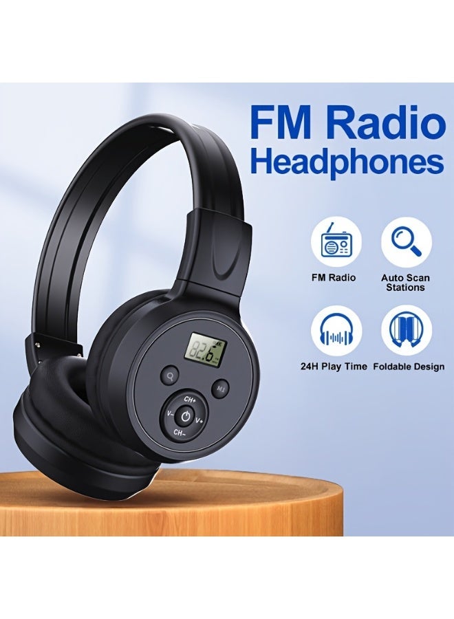F4 Rechargeable & Portable Personal FM Radio Headphones with Best Reception, FM Headset Radio Receiver for Meeting, Daily Works, Hiking, Jogging - Image 5